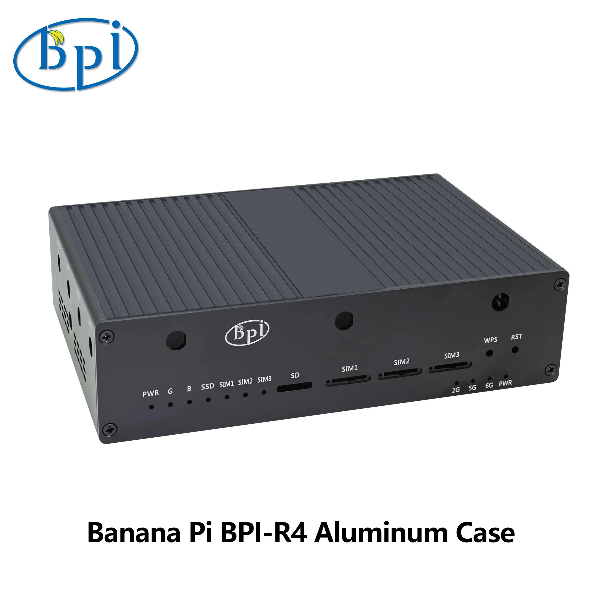 Imagem -06 - Banana Pi-r4 Mediatek Mt7988a Filogic 880 Braço Quad-core Corex-a73 4gb Ddr4 8gb Emmc Openwrt Router Board Metal Case Cooler