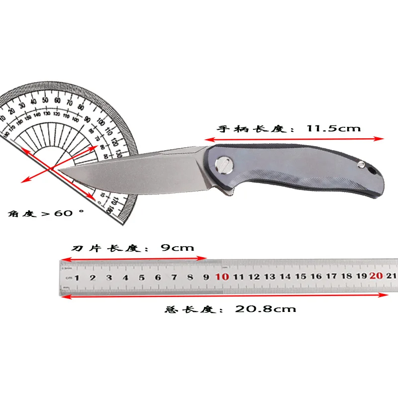 Gift Collection new M390 titanium alloy handle portable camping fishing survival outdoor pocket fruit EDC knife