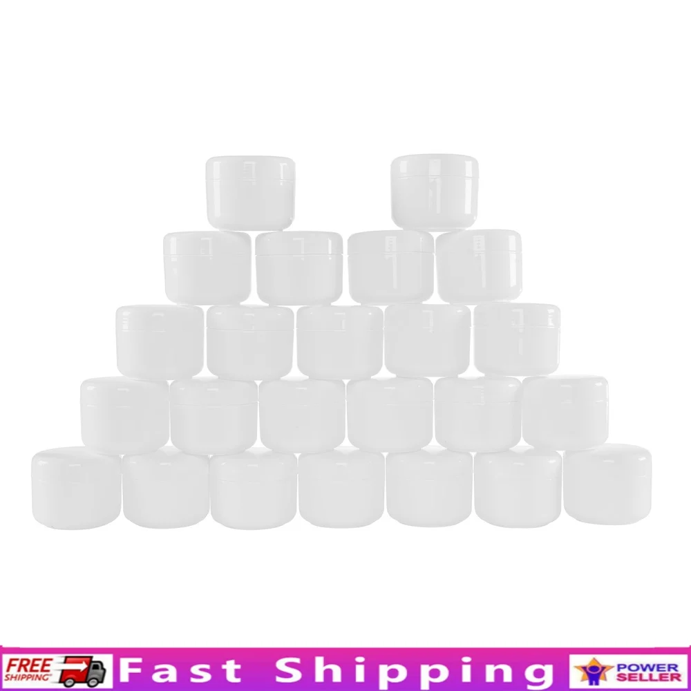 

24 упаковки пластиковых банок на 2 унции с внутренними крышками, дорожные контейнеры для хранения косметики, организация офисной ремесло, ванной комнаты