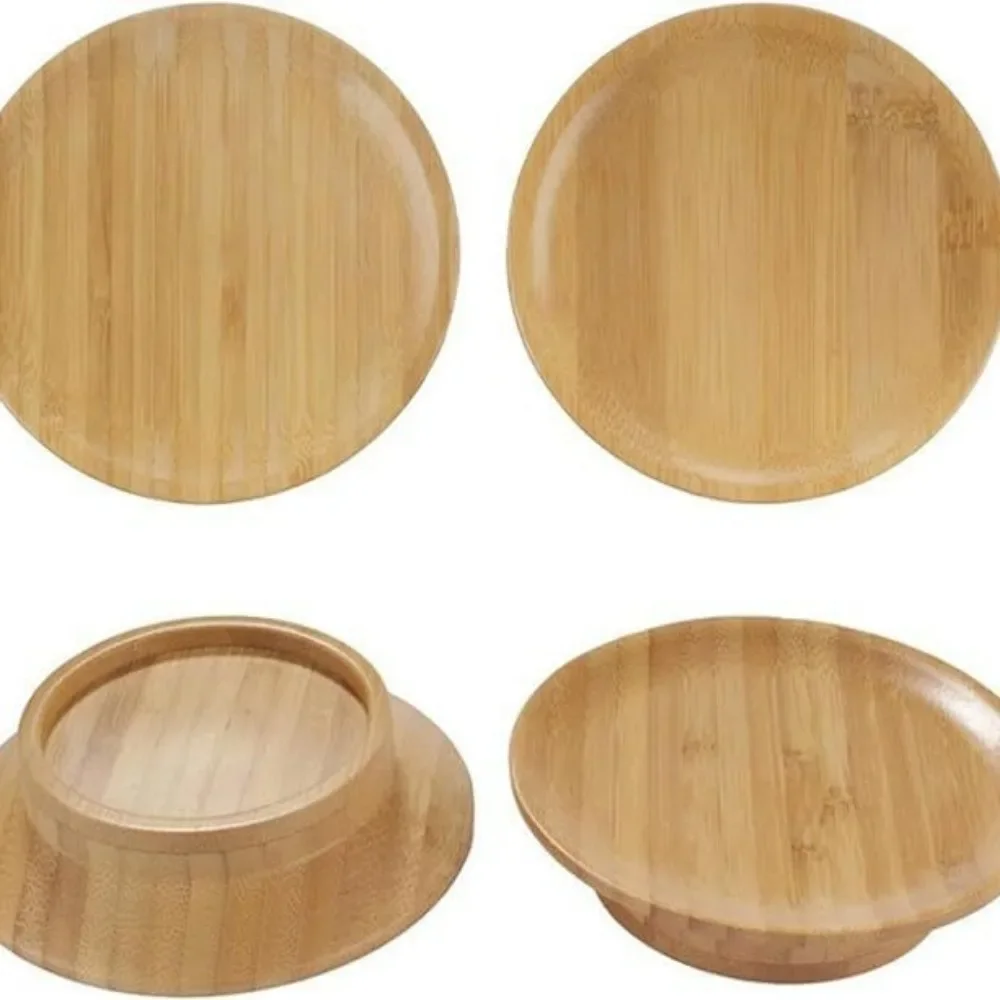 10.16*7cm Bamboo Reusable Cup Lid for Red Wine and Food Platters Packaging with Splash-proof Function Bamboo Cup Lid Coasters