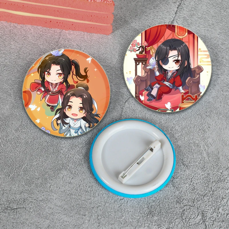 Anime Heaven Official's Blessing  Brooch Cartoon Figures Hua Cheng Xie Lian Badge Snap-in Button Pins for Backpack Accessories