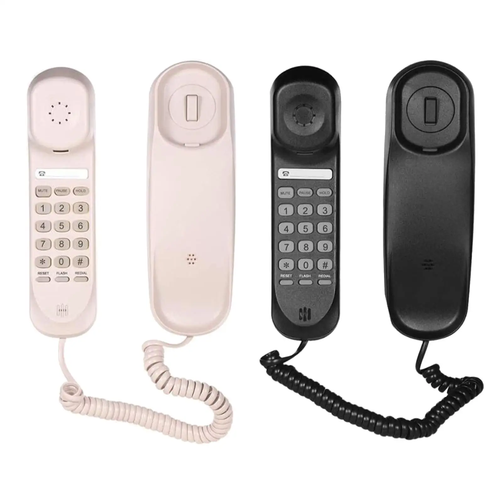 Mini Corded Home Fixed Telephone Landline Phone Flash/Redial Functions