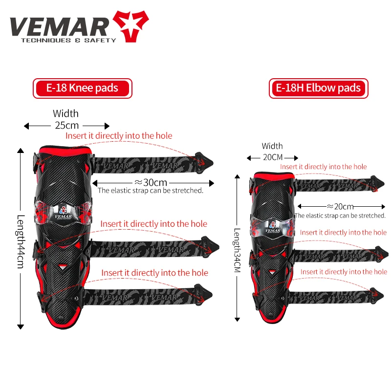 VEMAR Men Women Motorbike Elbow Pads or Knee Pads Urban & Off-Road Impact-Resistant Motorcycle Riding Elbow Guard/Knee Protector