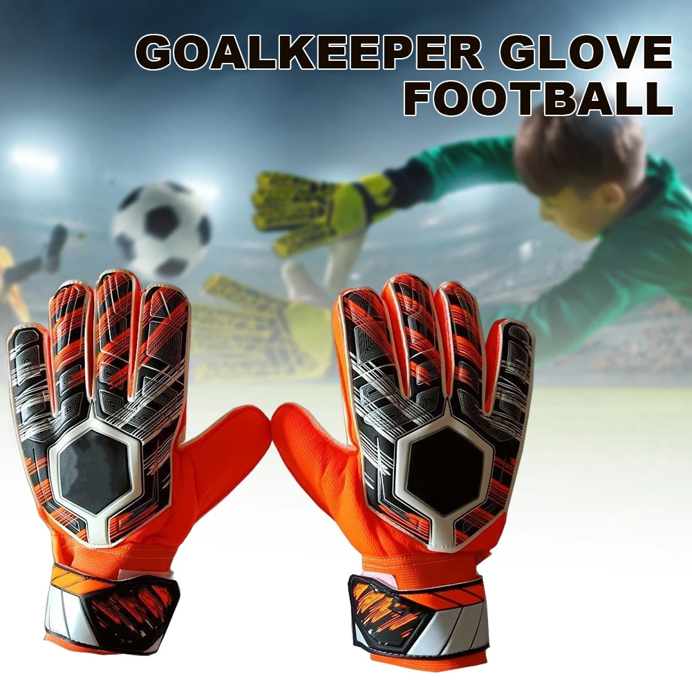 

1 Pair Anti-Slip Goalkeeper Gloves for Kids PU Breathable Football Goalie Glove Thickened Latex for Training Accessories