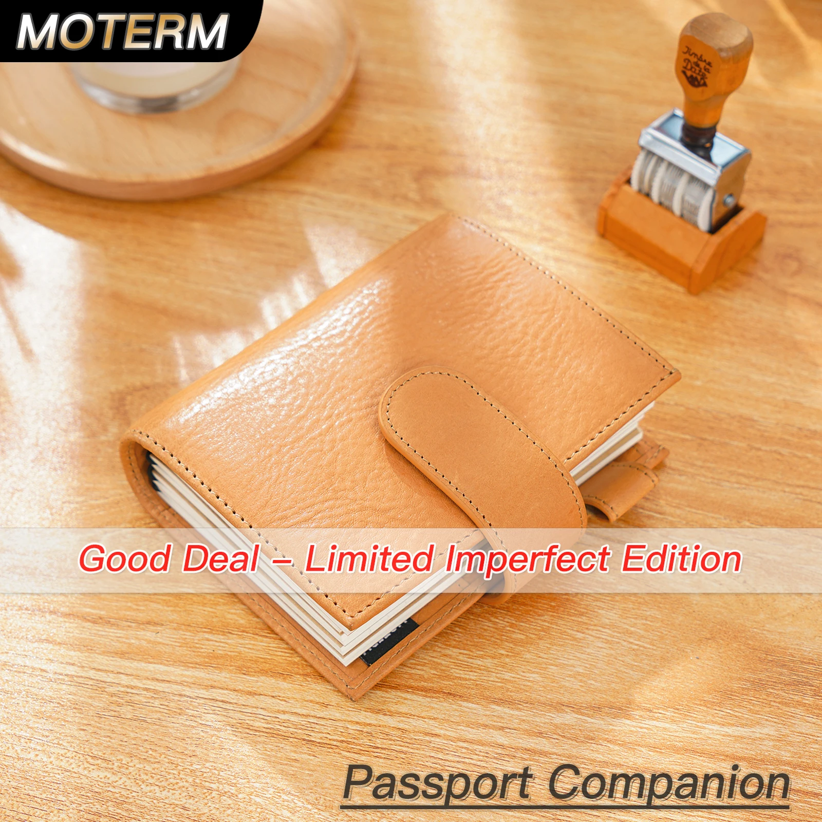 Limited Imperfect Moterm Full Grain Vegetable Tanned Leather Companion Travel Journal Passport Size Notebook Organizer Diary