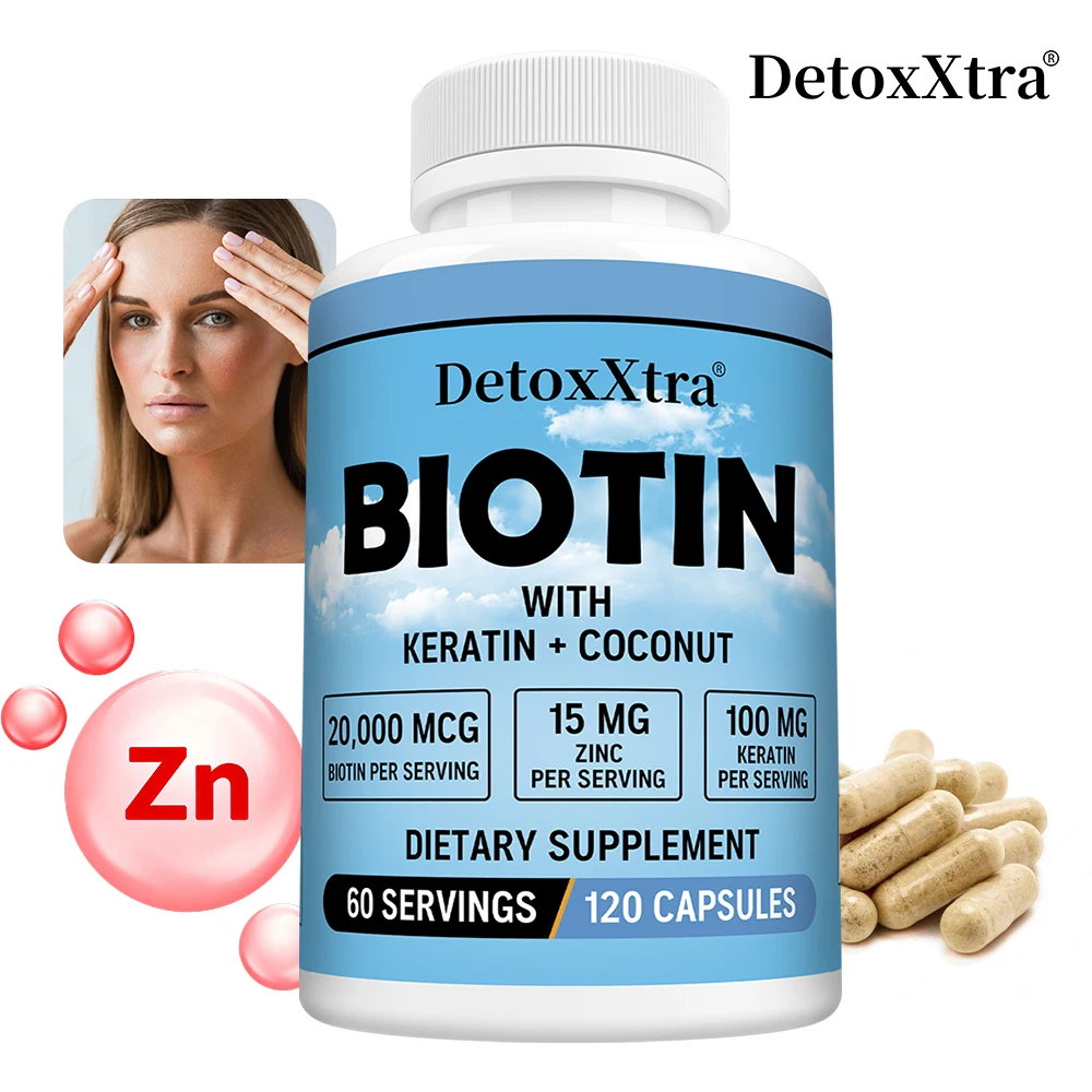 

Biotin 20000 Mcg-Promote Healthy Skin, Nails & Hair, Supports Energy Production, Protein & Fat Metabolism, Non GMO, Gluten Free