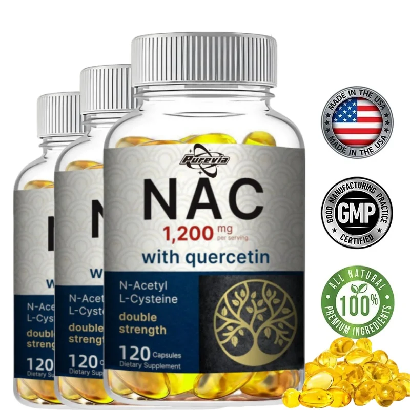Nac-Ergänzung 1200 mg pro Portion | | 240-Kapseln, N-Acetylcystein mit Quercetin | | Doppelte Stärke – Unterstützung für Immun, Liv