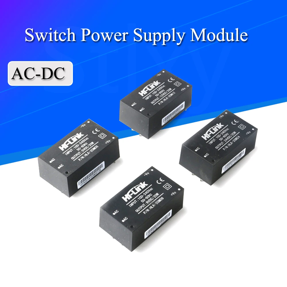 

HLK-20M05/20M09/20M12/20M15/20M24 AC-DC 220V 5V/9V/12V/15V/24V Isolated Switching Step Down Power Supply Module Home Automation