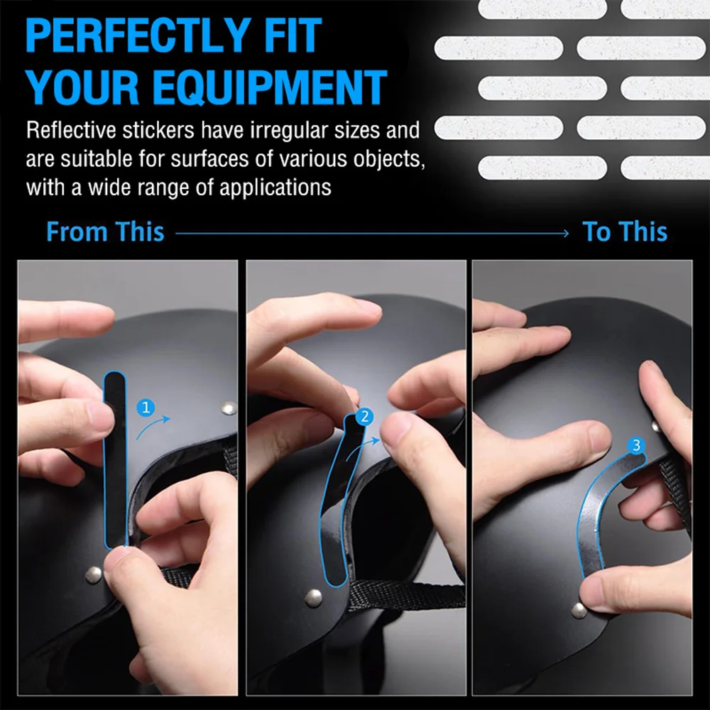 1 Set Helmet Warning Reflective Stickers Night Safety Driving Accessories Fluorescent Decorative Sticker Bicycle Moto Car Decal image 3
