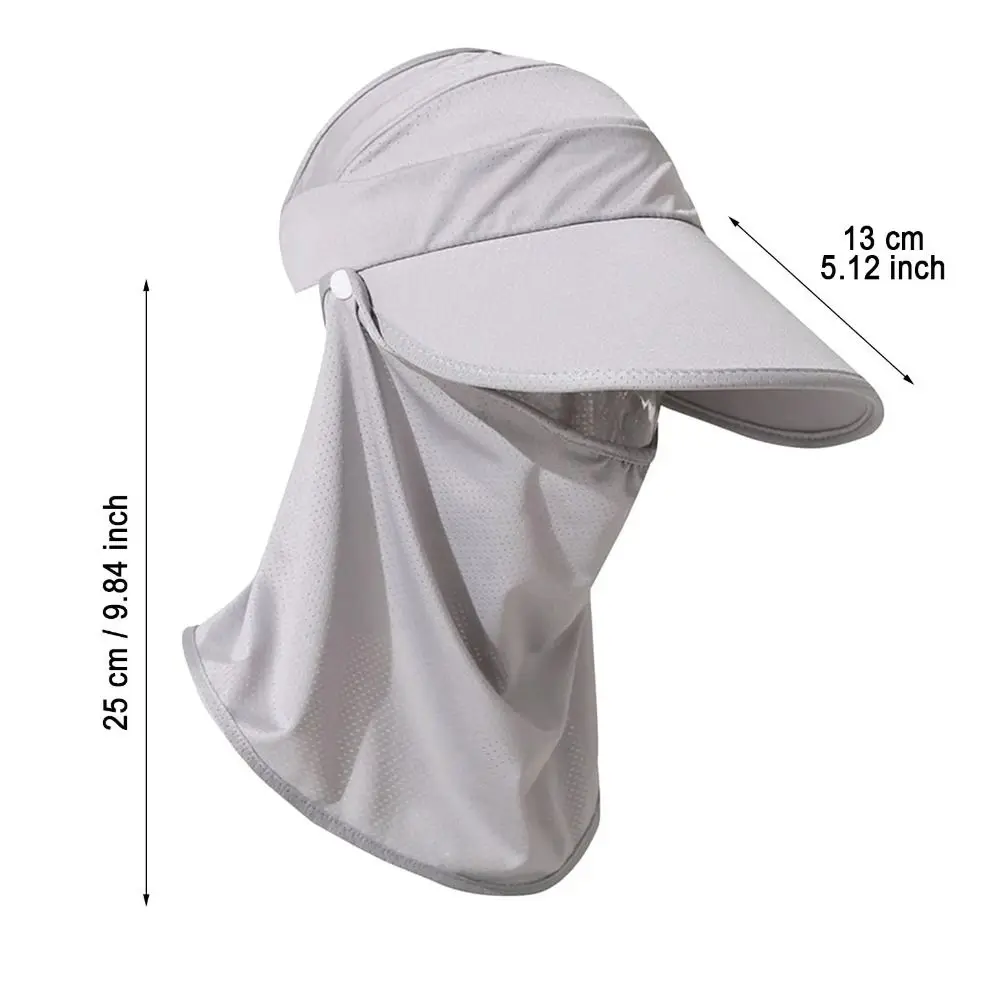 Summer Sunscreen Women Face Cover Hat Outdoor Worker Neck Protection Sunshade Visors Cycling Veil Anti-UV Empty Top Cap