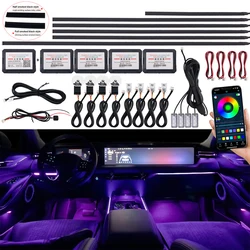 Universal Car LED Hidden Ambient Lights Interior Black Hidden Acrylic Strip RGB 64/Full Colors Streamer Symphony Atmosphere Kit
