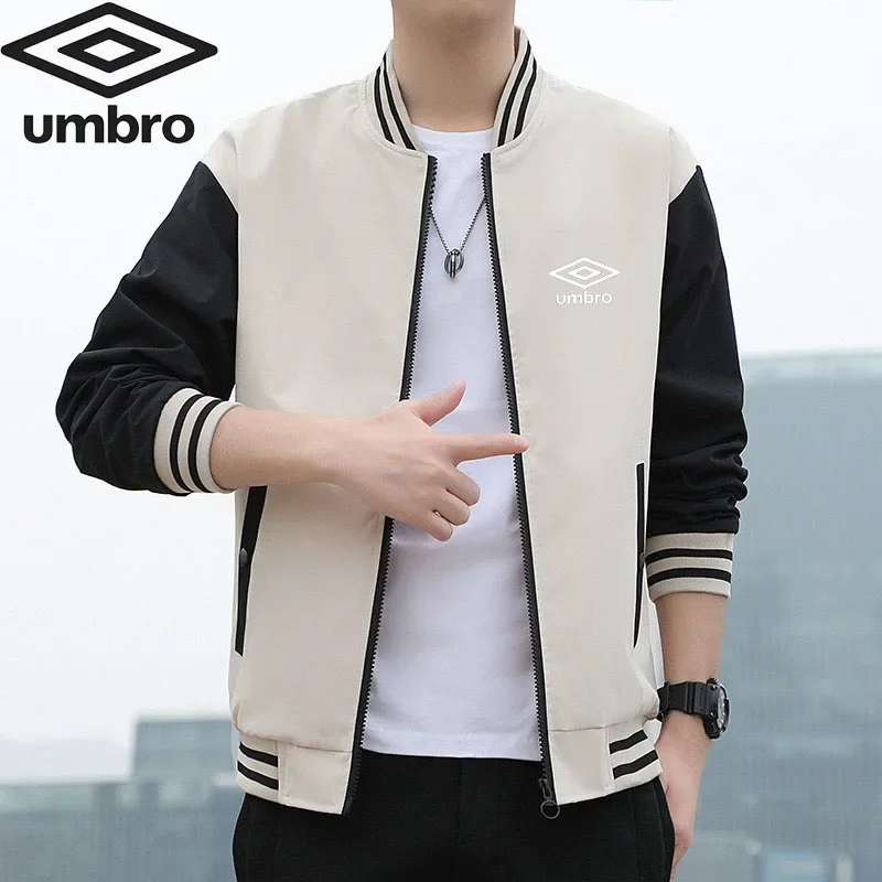 Embroidered Umbro High Quality Autumn and Winter New Waffle Men'S Zippered Cardigan Jacket Casual Top Lapel Jacket