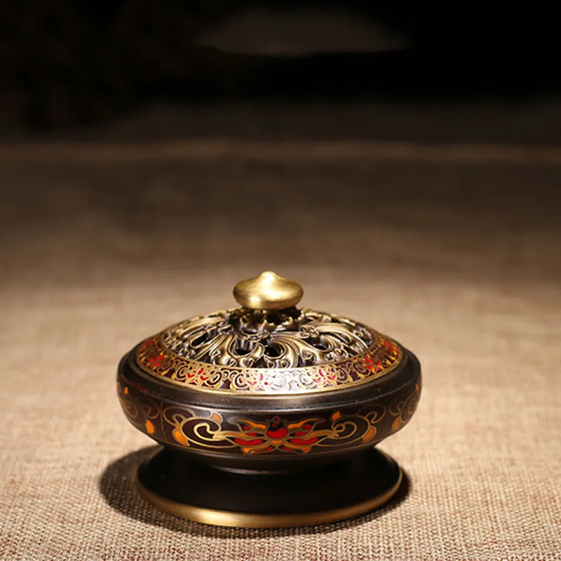 Cloisonne Incense Burner Copper Household Tea Ceremony Indoor Incense Burner Enamel Color Incense Burner Buddha Xuande