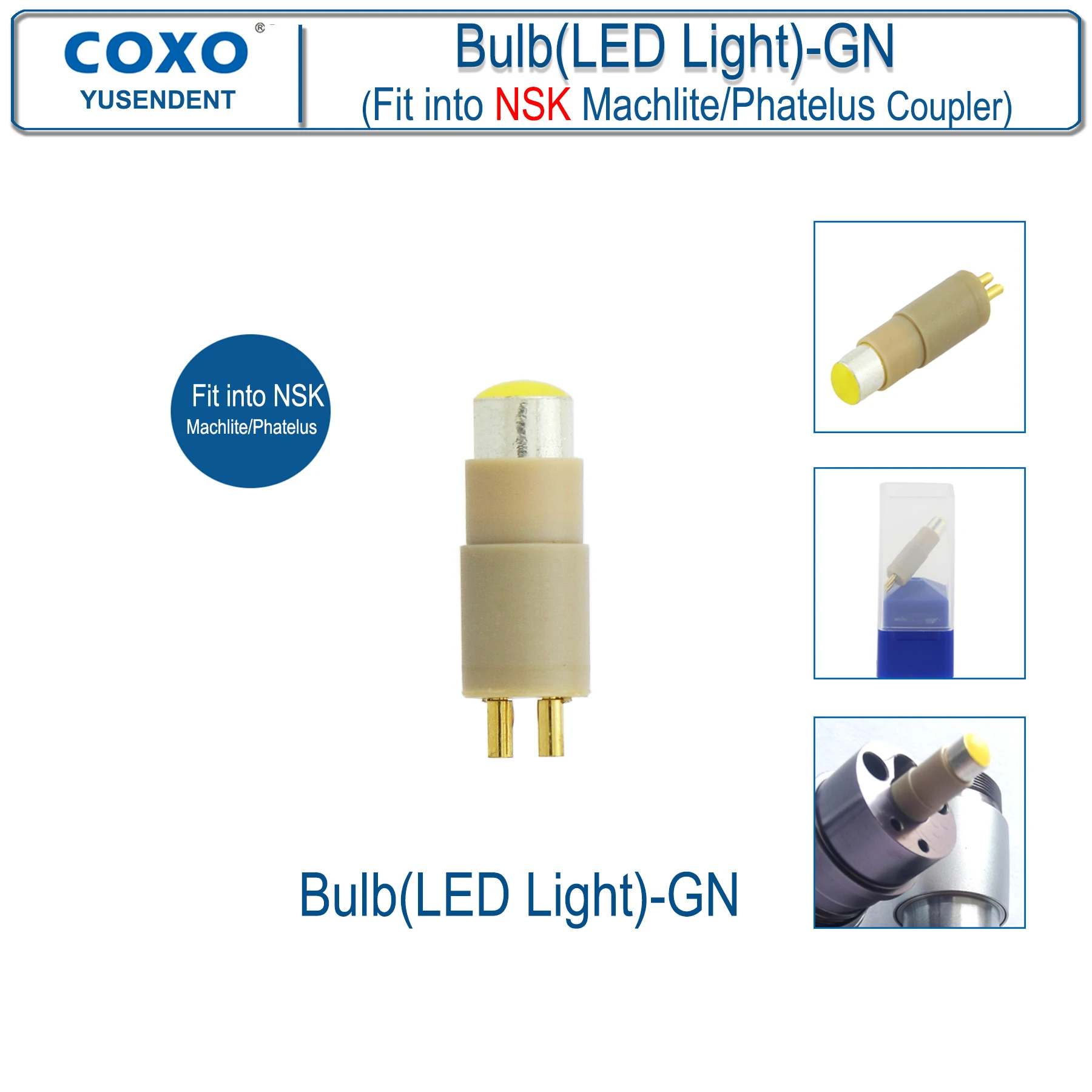 COXO YUSENDENT High Speed Dental Handpiece With LED Light Fiber Optic Dental Turbine 6 holes fit KAVO NSK Sirona WH CX207-G image 3