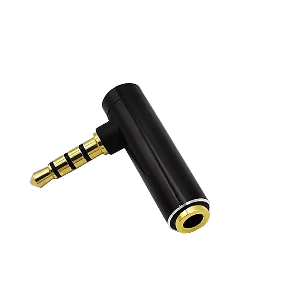 Gold-plated Connector 3.5 jack Right Angle Female To 3.5mm 4Pole Male Audio Stereo Plug L Shape Jack Adapter Connector