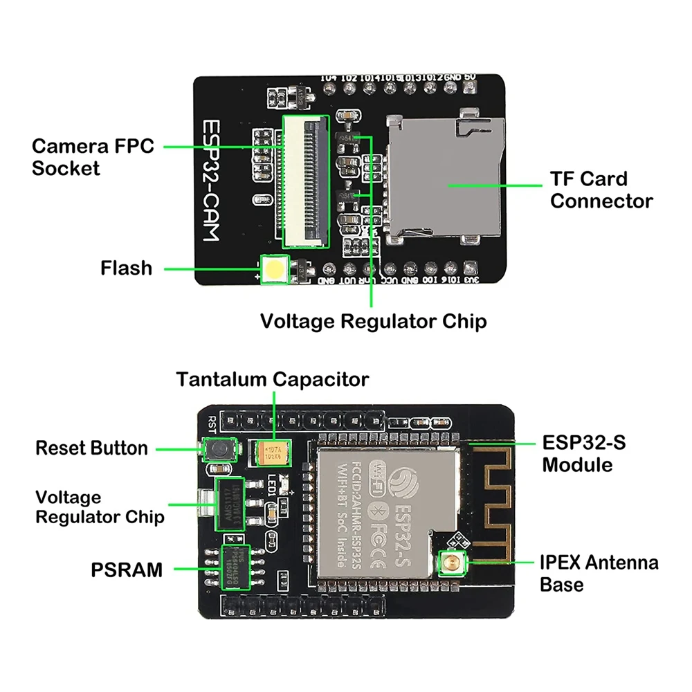 Placa WiFi ESP32-CAM, micro-usb a puerto Serial, con OV2640 CH340G, módulo de cámara de 2MP, ESP32-CAM-MB, 6 unidades