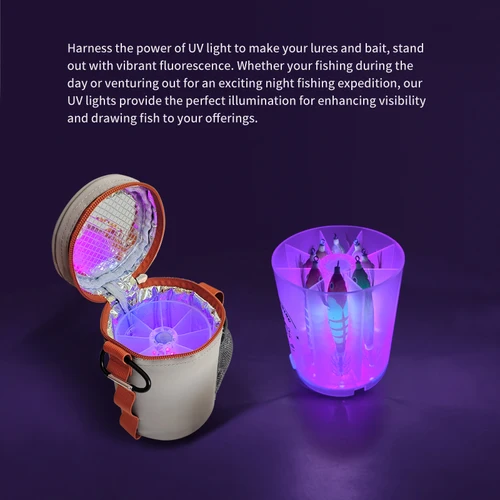 Imagen 2 del producto Nuevas bolsas y cajas de pesca, señuelo de pesca, luz de brillo UV, herramienta de luz de relleno, plantilla de calamar, caja de aparejos Egi, cebo duro, caja de almacenamiento de plantilla de Metal