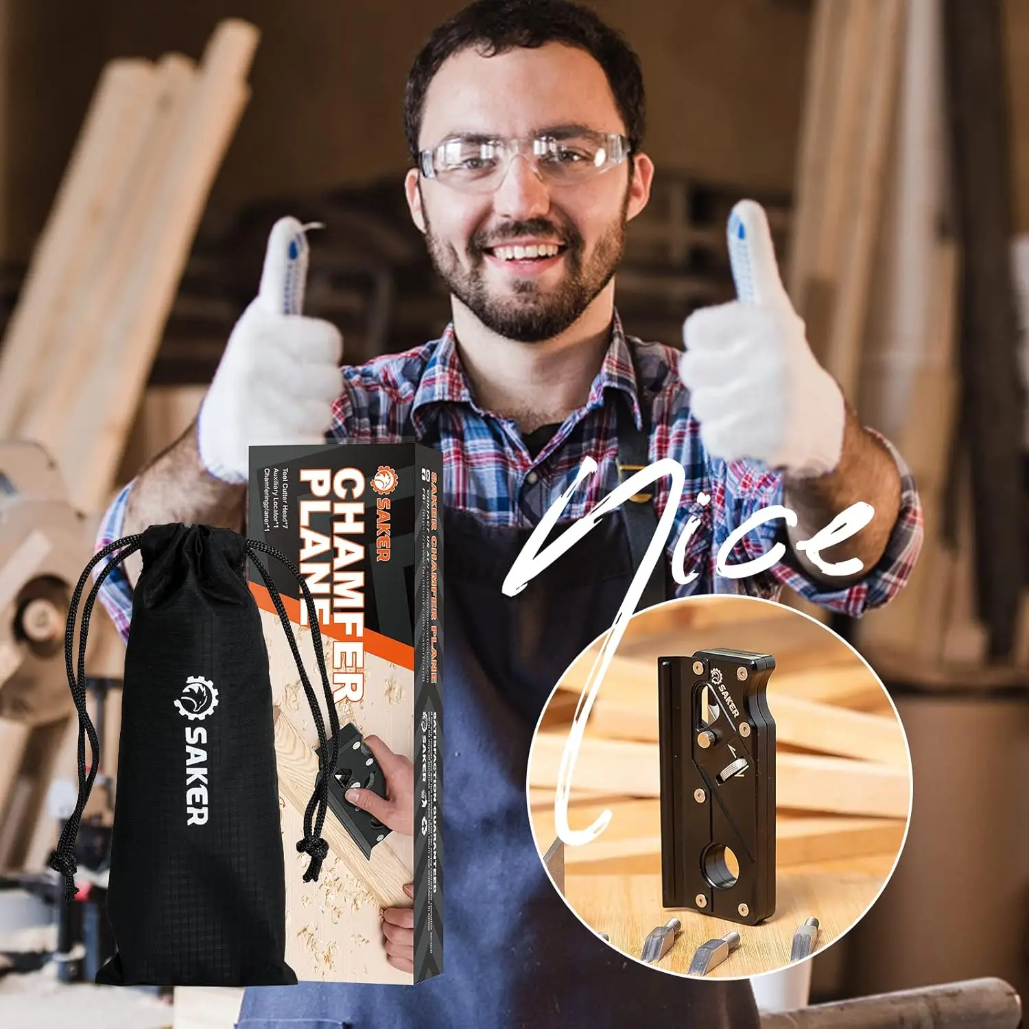 أداة تسطيح زاوية حافة النجارة مع محدد موقع مساعد، مسوي شطب يدوي مناسب للحواف السريعة