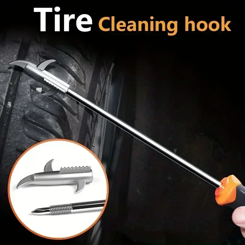 Car Tire Cleaning Hook Stones Cleaning Groove Broken Stone Remover Slot Stones Cleaner Tool Repair Tools Auto Accessories