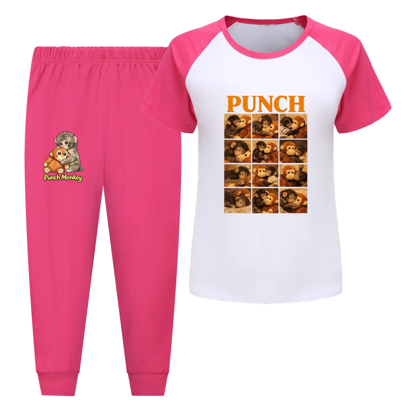 Punch Monkey Children's Pajamas Set Funny Cotton Sleepwear Nightwear for Boys & Girls Toddler Outfits Boys Pijama Clothes