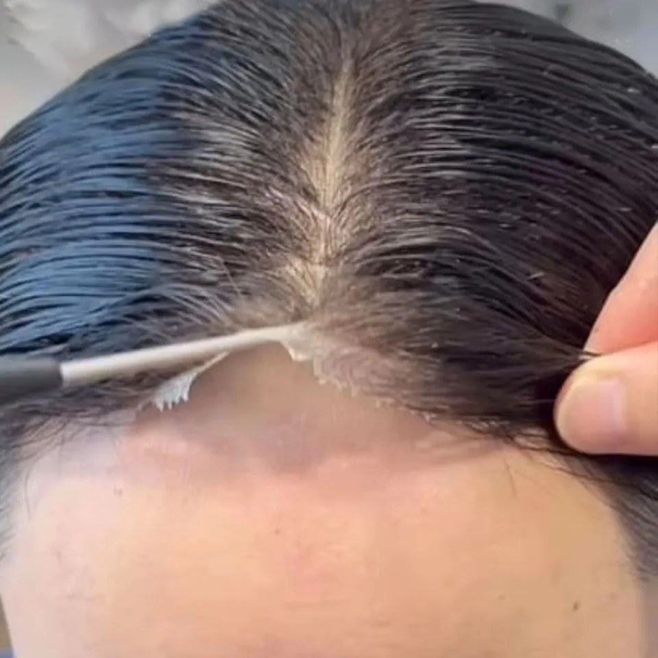 Natural Hairline 0.02mm Super Thin Skin 80-90%Density Invisible Men Toupee Light Brown Grey 1B80 Human Hair Capillary Prosthesis
