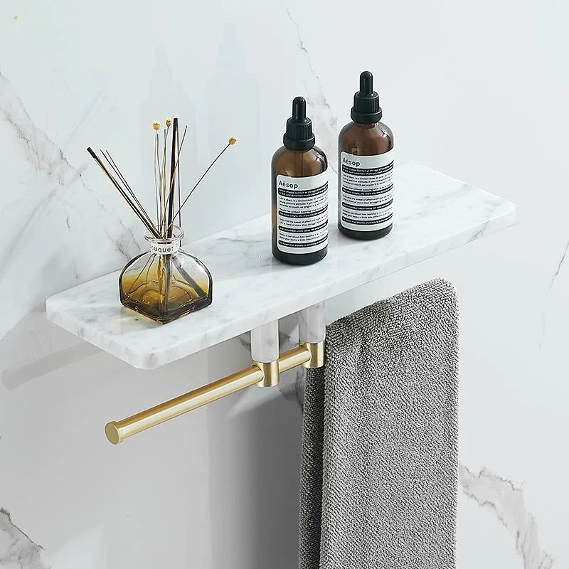 Custom HONGDEC Black Marble Shower Shelf Rustproof Stainless Steel Bathroom Shelf
