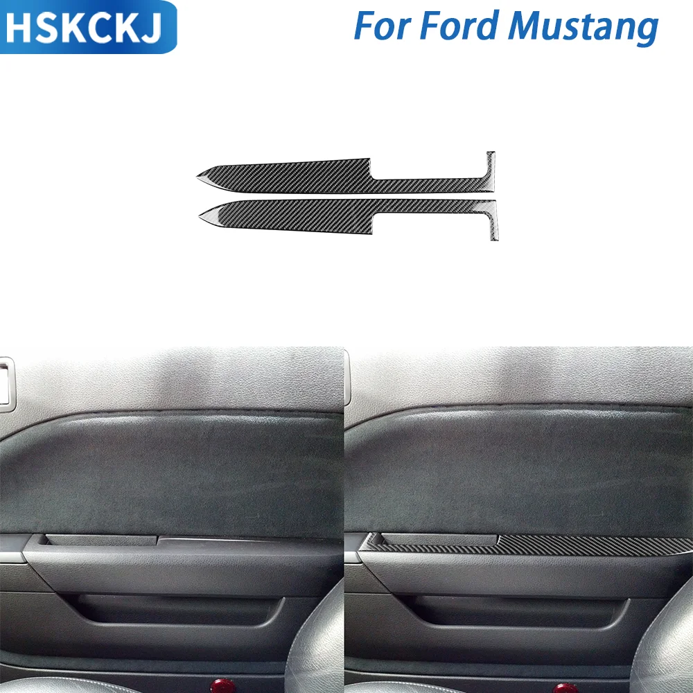 

For Ford Mustang 2005—2009 Car Accessories Carbon Fiber Door Armrest Protective Panel Interior Cover Trim Sticker Modification