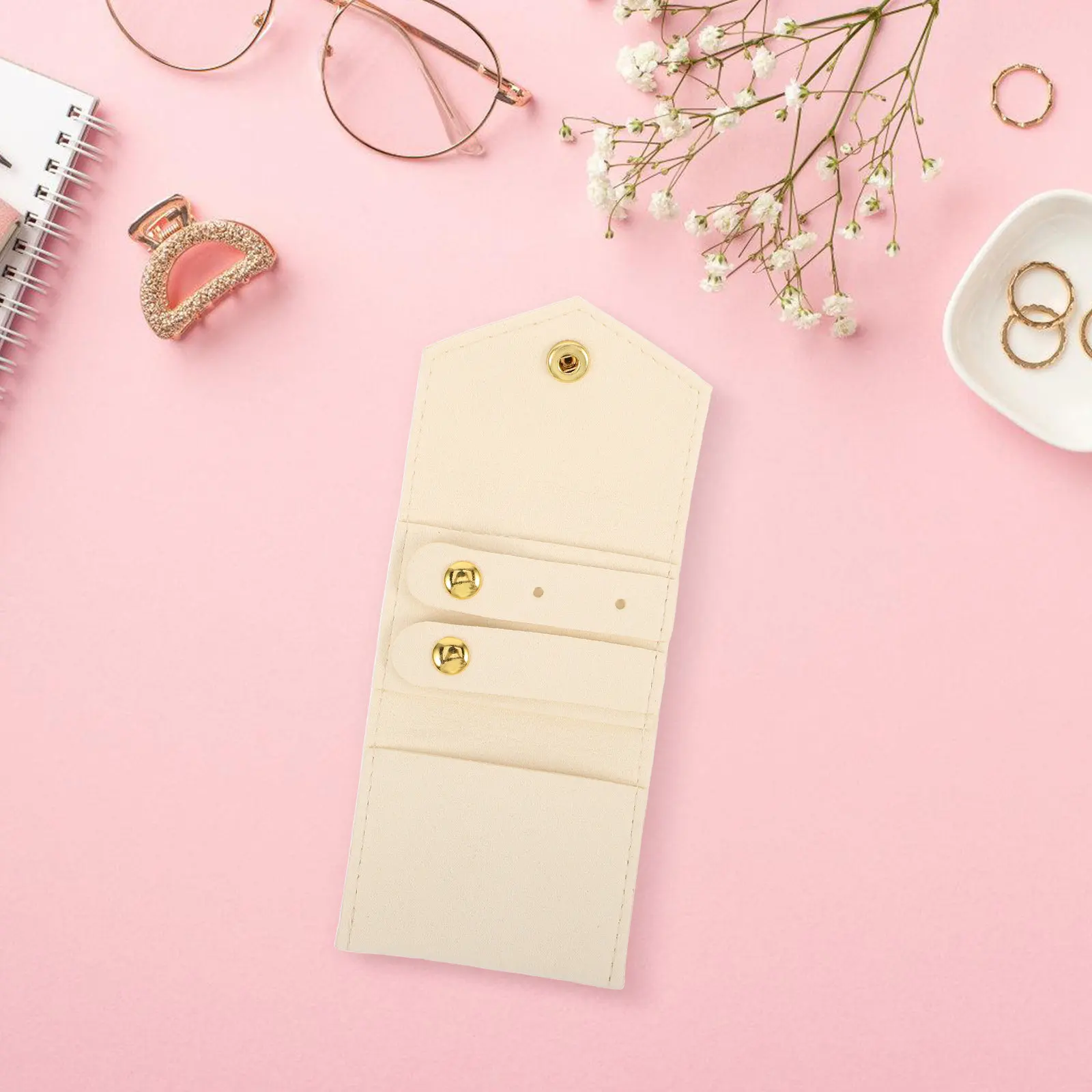 

Портативный складной органайзер для украшений: дорожный чехол-рулон для хранения серег, ожерелий, колец, компактный футляр из ультратонкого волокна