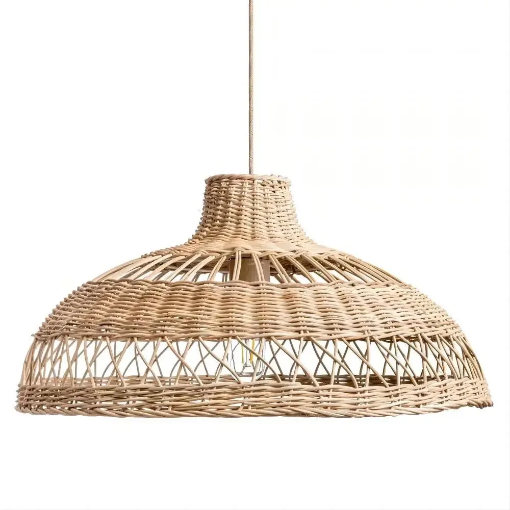 

Nordic style B & B pastoral creative rattan chandelier hotel restaurant tea room retro handmade rattan art lampshade LED light