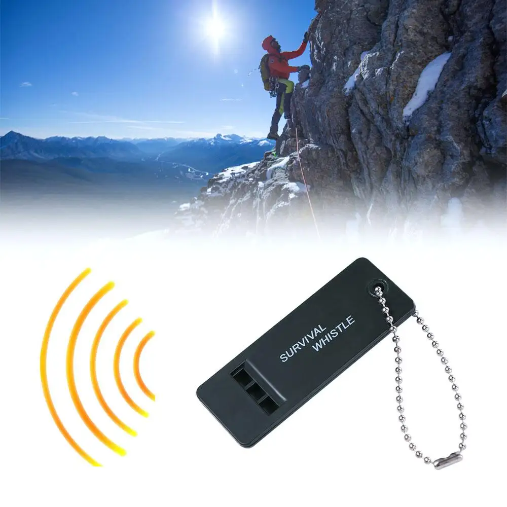 Emergency Survival Whistle Keychain, Caminhadas alta Decibel, Ferramenta de resgate ao ar livre, 3-Frequência