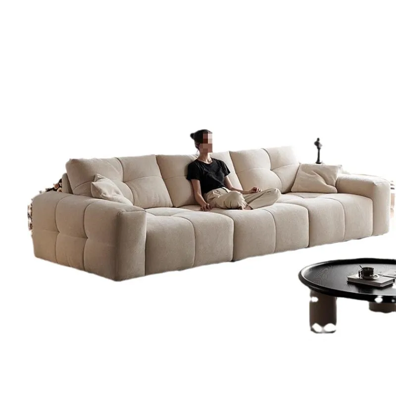 

Minimal oversized sitting depth can lie down on the floor straight row sofa tofu block flower