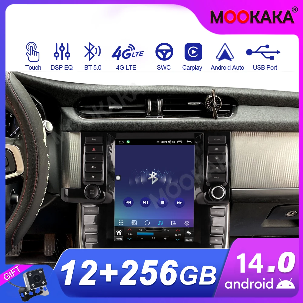 Car Accessories Radio For Jaguar XF 2016-2019 Android Auto GPS Navigation Multimedia Stereo Receiver Head Unit Offline