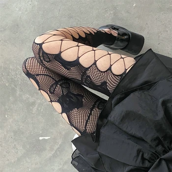 Gothic Netzstrümpfe Lolita Netzstrumpfhose für Frauen Netzstrümpfe Y2k Strumpfhosen mit Muster Leggings Sexy Dessous