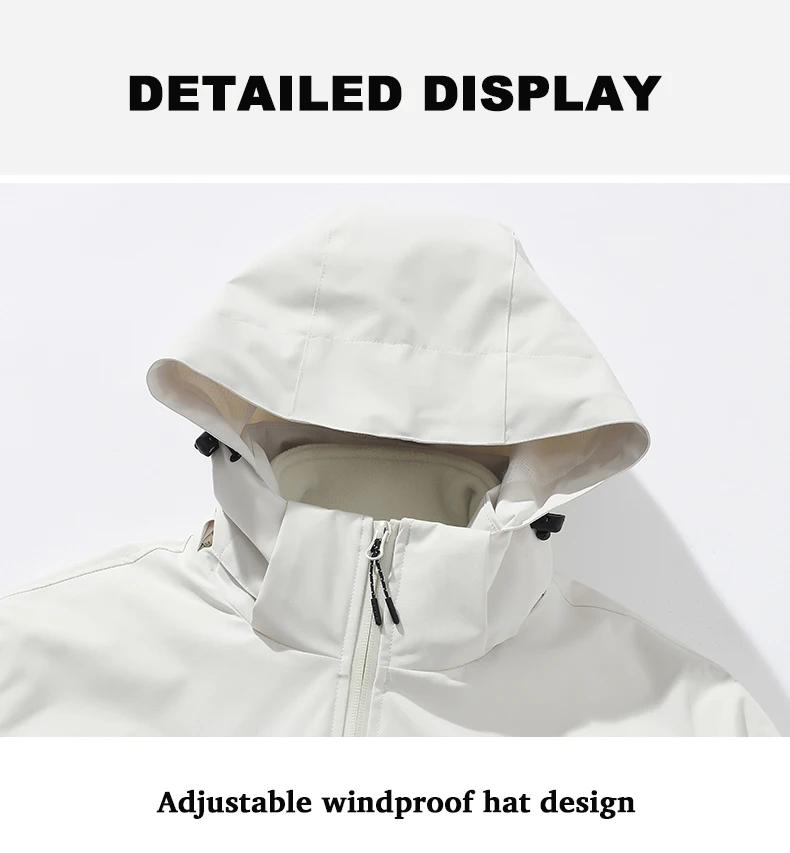 LNGXO 3-in-1-Winterjacke, Unisex, wasserdicht, winddicht, warm, Windjacke, austauschbare Fleecejacke, Wandern, Klettern, Camping – Detail 7