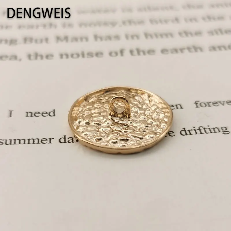 Gold runde flache Retro Metall knöpfe für Kleidung Mantel Jacke Anzug Blazer dekorative DIY handgemachte Näh knöpfe für Kleidung neu – Detail 3