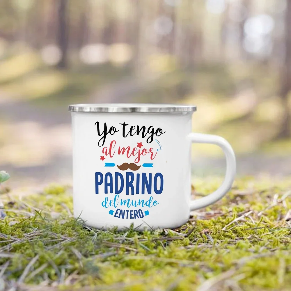 J'ai La Meilleure Marraine Et Parrain Dans Le Monde Entier Print Enamel Coffee Mug Drinks Cup Camping Mugs Birthday Holiday Gift