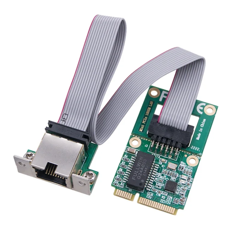 Nuevo Mini adaptador de red PCI Express Mini PCIE a RJ45 puerto COM Gigabit Ethernet 10/100/1000Mbps RTL8111H/RTL8111F Chip tarjeta Lan