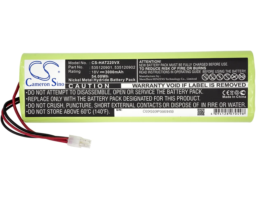 Cameron sino 3000mAh Battery For Husqvarna 5400596-01 540059602 5400596-02 AU-18C AU-18V Automower 220AC 2007 2008 2009 2010