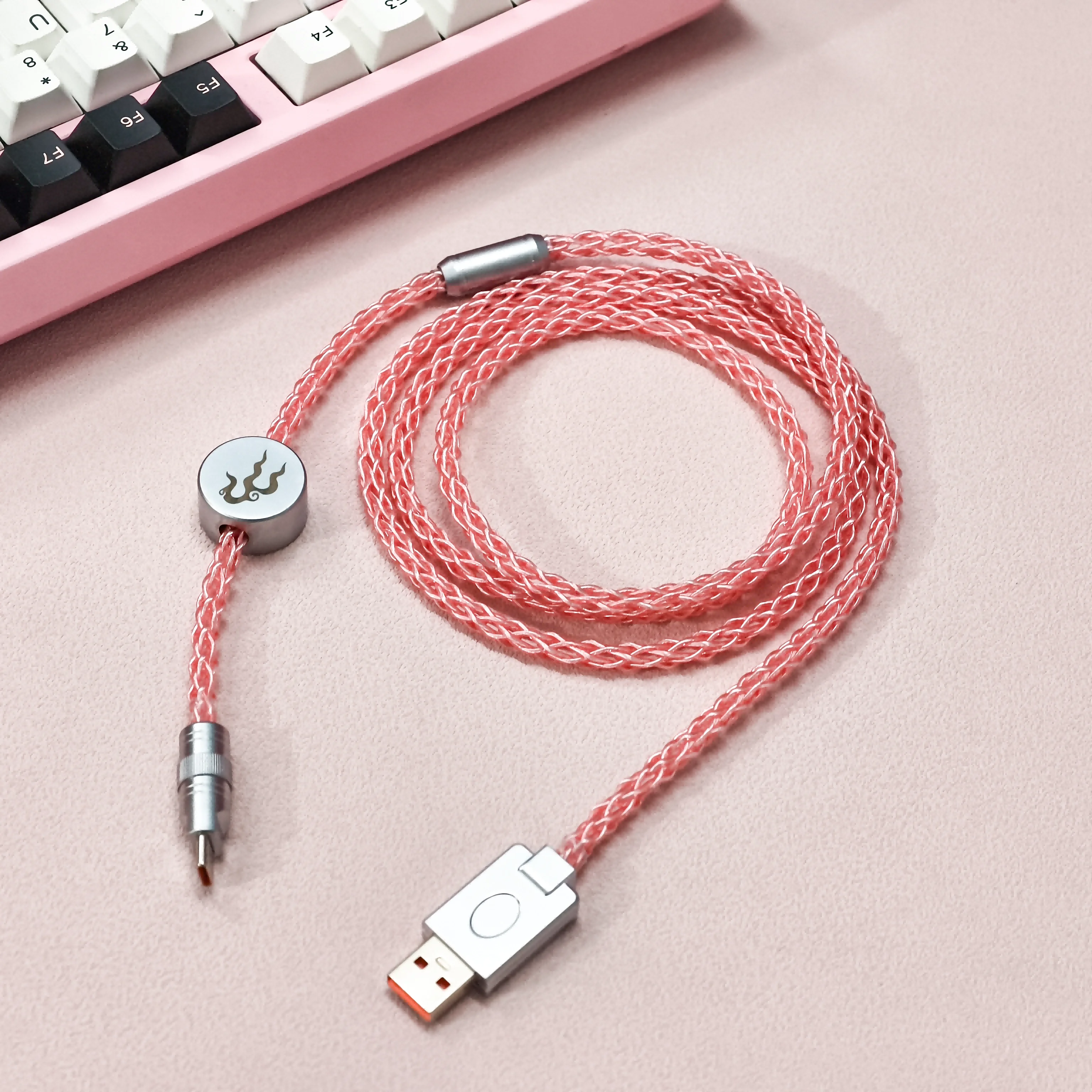 51inch 8-Strands Braided OCC Cable Support 8K Return Rate USB-A Type-C for Magnetic Switch Mechanical Keyboard DIY Kit