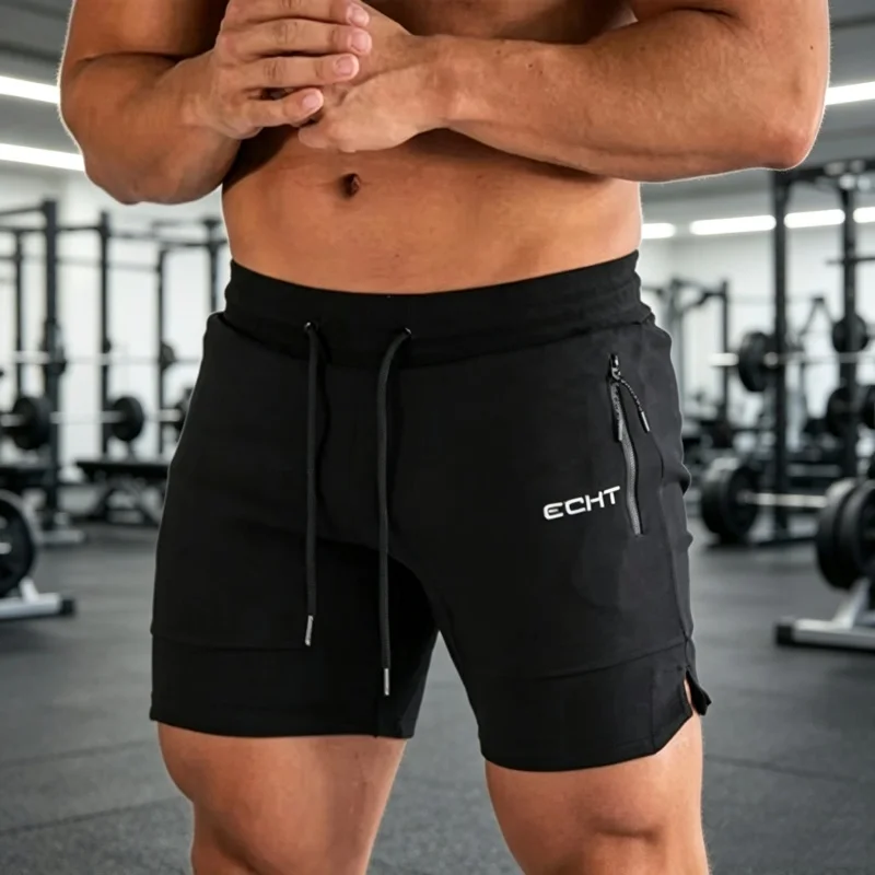 Men's Zip Pocket Sweatpants Fitness running Shorts Men Summer Breathable Shorts Male Jogger Mesh Workout Sports gyms Short Pants