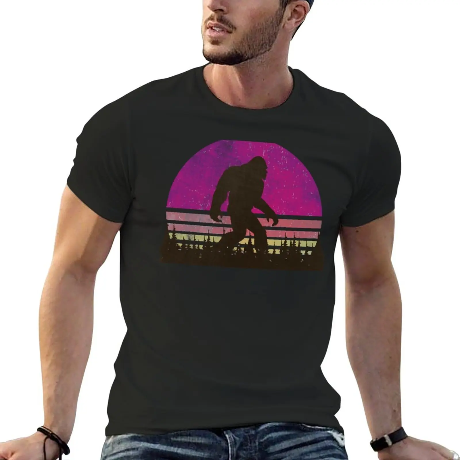 

New Vintage Distressed Bigfoot Shirt - Sasquatch Shirt - Bigfoot T Shirts T-Shirt custom t shirts t shirts men