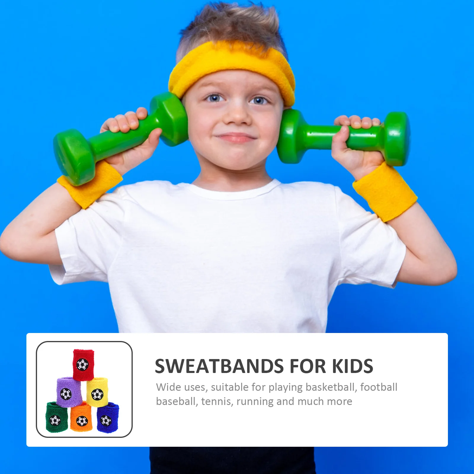 

6Pcs Youth Sports Wristbands Quick Dry for Running Baseball Training Kids Wrist Sweatbands Bulk Pack