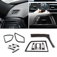 Carbon Fiber Car Interior Air Condition Outlet Vent Cover Sticker Cover Trim For BMW 3 4 Series F30 F32 2013 - 2016 2017 2018