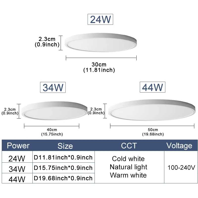 MING & BEN رقيقة جدا LED ضوء السقف 0.9 بوصة عالية التجويف سطوع ديكور داخلي بريق لغرفة النوم غرفة المعيشة مصابيح المطبخ #6