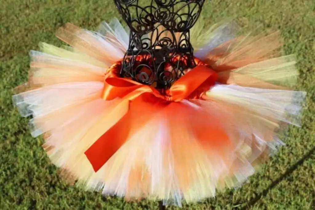 rainbow orange tulle toddler children baby costume ball gown party dance wedding short pettiskirt tutu girl kids skirt