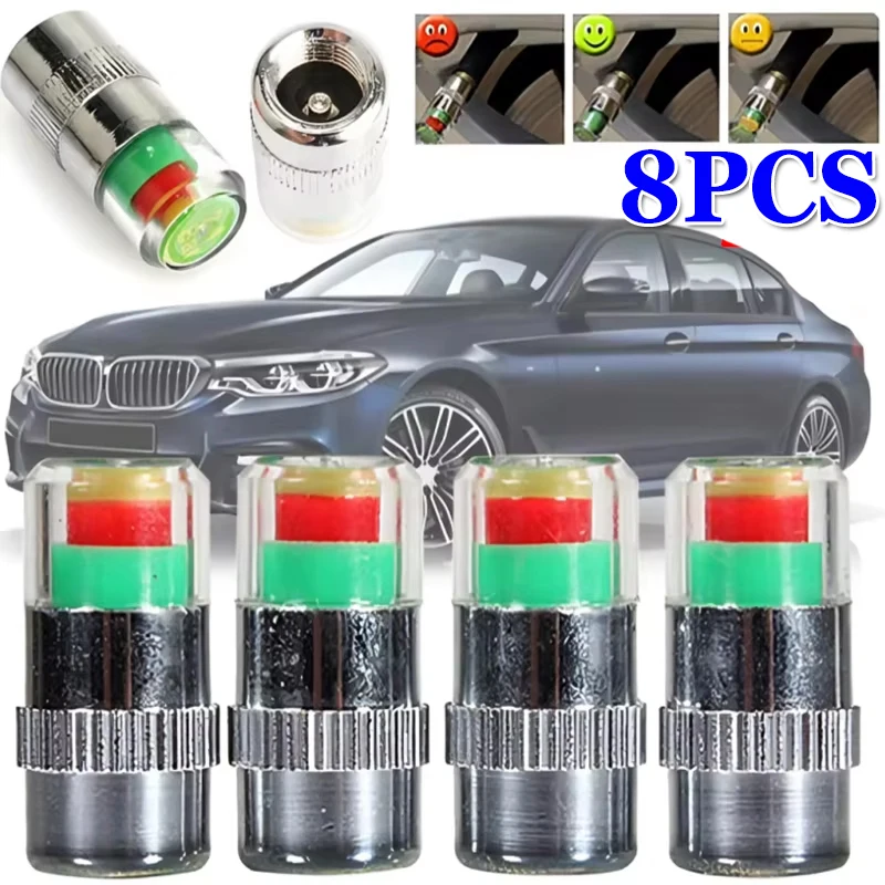 Tyre Pressure Monitoring Alarm Car Motorbike Universal Wheel Valve Cap Tyres Pressure Indicator External Valve Detection Tool