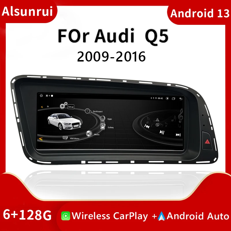 

8 Core 1920*720 Android 12 Wireless Carplay AutoRadio For Audi Q5 2009-2016 WIFI 4G Multimedia Stereo Screen GPS Navigation