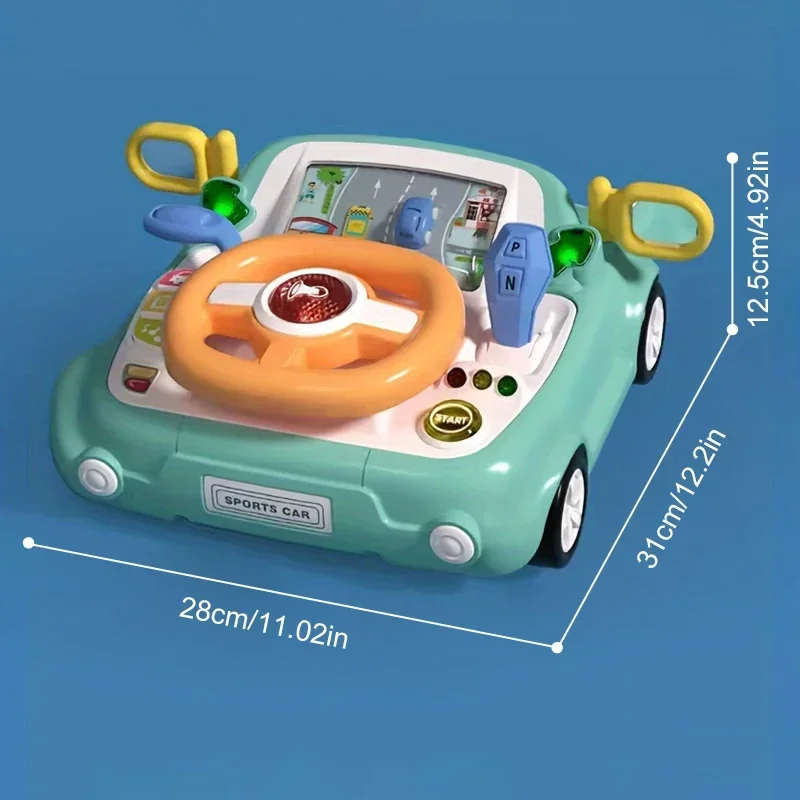 Simulated Driving Steering Wheel Eletric Steering Wheel Toy with Light Sound for Baby Kids Educational Portable Vocal Toys Gifts