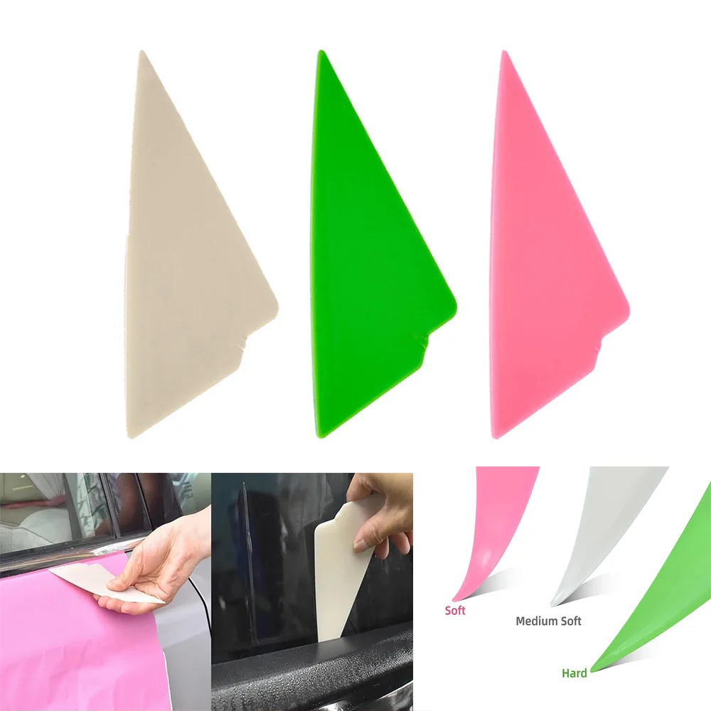 Flexibles Dreieck-Eckabzieher-Set mit unterschiedlicher Härte für Autofenster-Tönung, Konturkarten-Schaber, Vinyl-Applikationswerkzeug