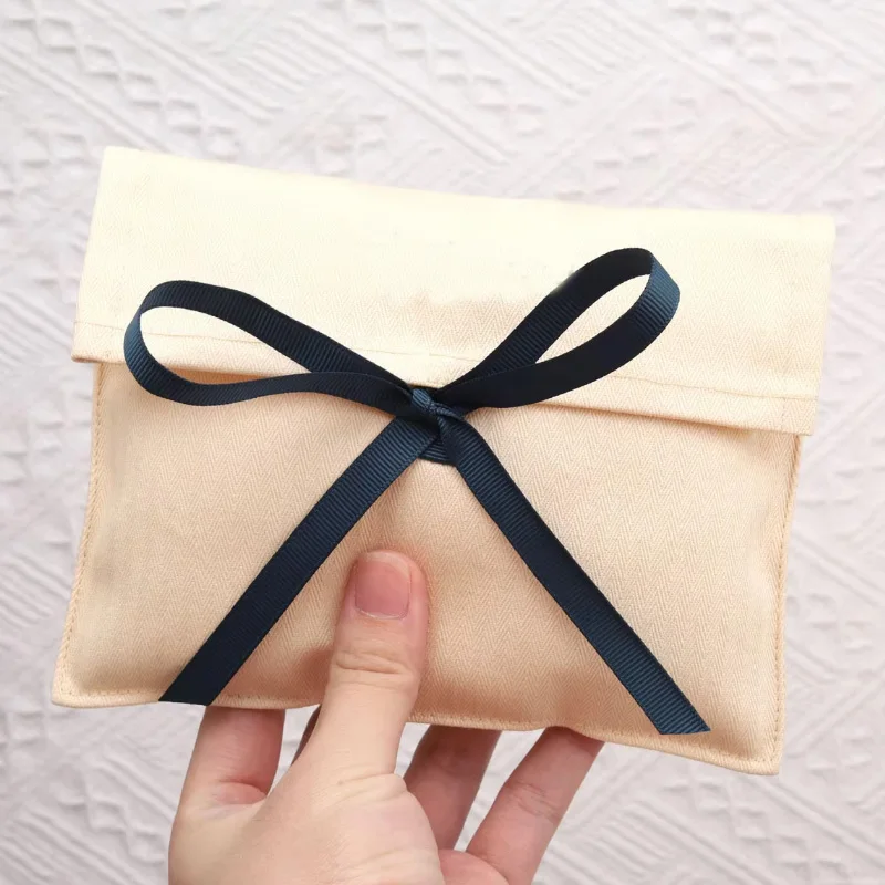 Umweltfreundlicher, individuell bedruckter Umschlag mit Logo und Band, luxuriöse Fischgräten-Tasche, Geschenkverpackung – Detail 7